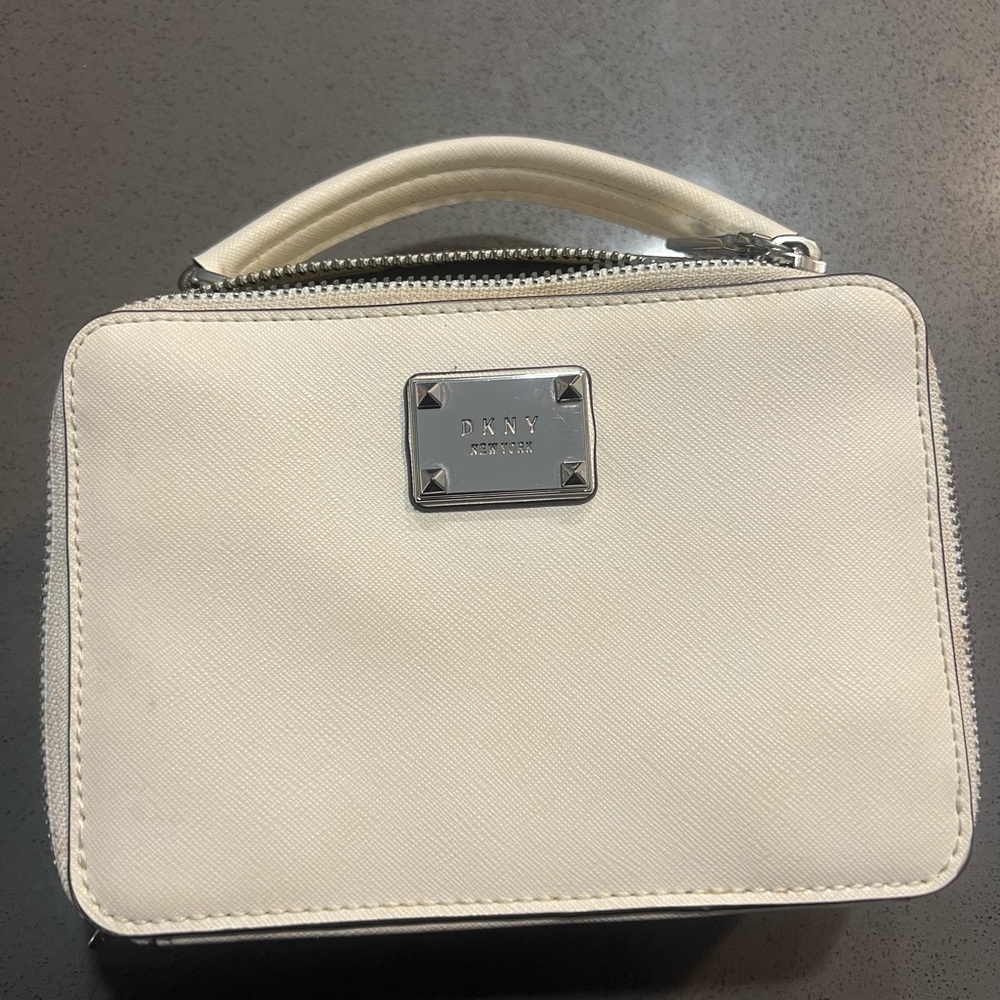 DKNY White Mini Bag with Silver Accents